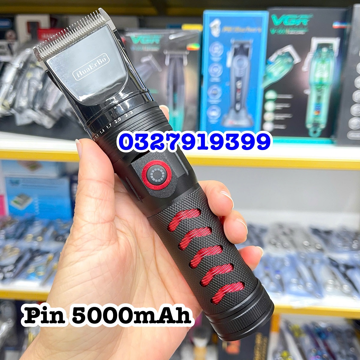 HuaErBo Tông Đơ Cắt Tóc Pin HuaErBo B68 - Thân Máy Thép Cao Cấp - Lưỡi Titanium và Ceramic - Màu Đen - Pin 5000mAh - Turbo Tăng Tốc - Tông Đơ Cắt Tóc Chuyên Nghiệp - Women
