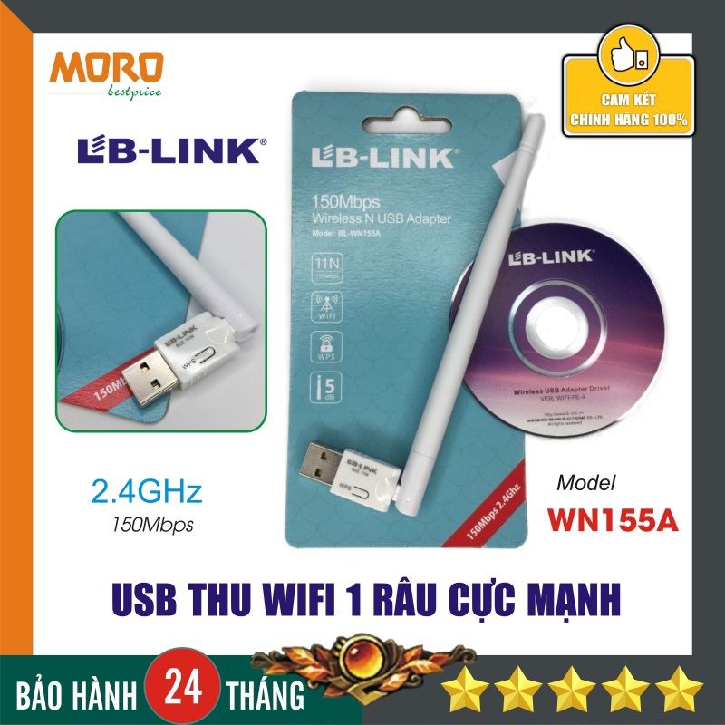 Bảng giá USB Wifi cực mạnh LB-Link BL-WN155A 150Mbps - Chính hãng bảo hành 2 năm Phong Vũ