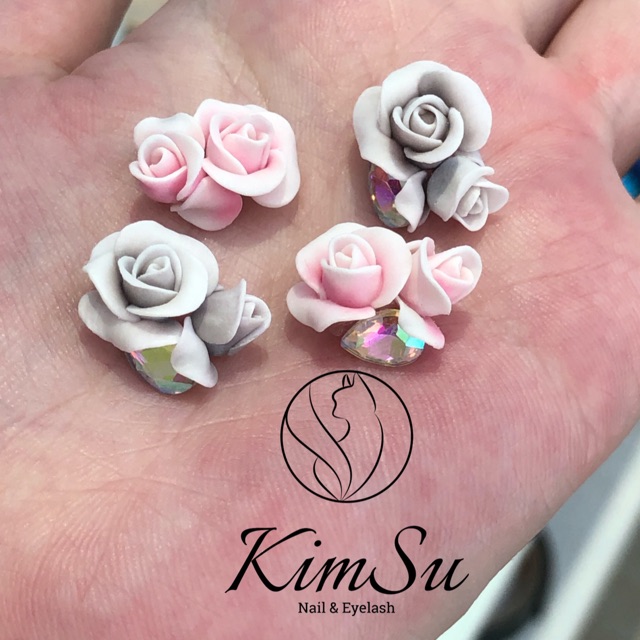 Phụ kiện nail- hoa bột - hồng đôi