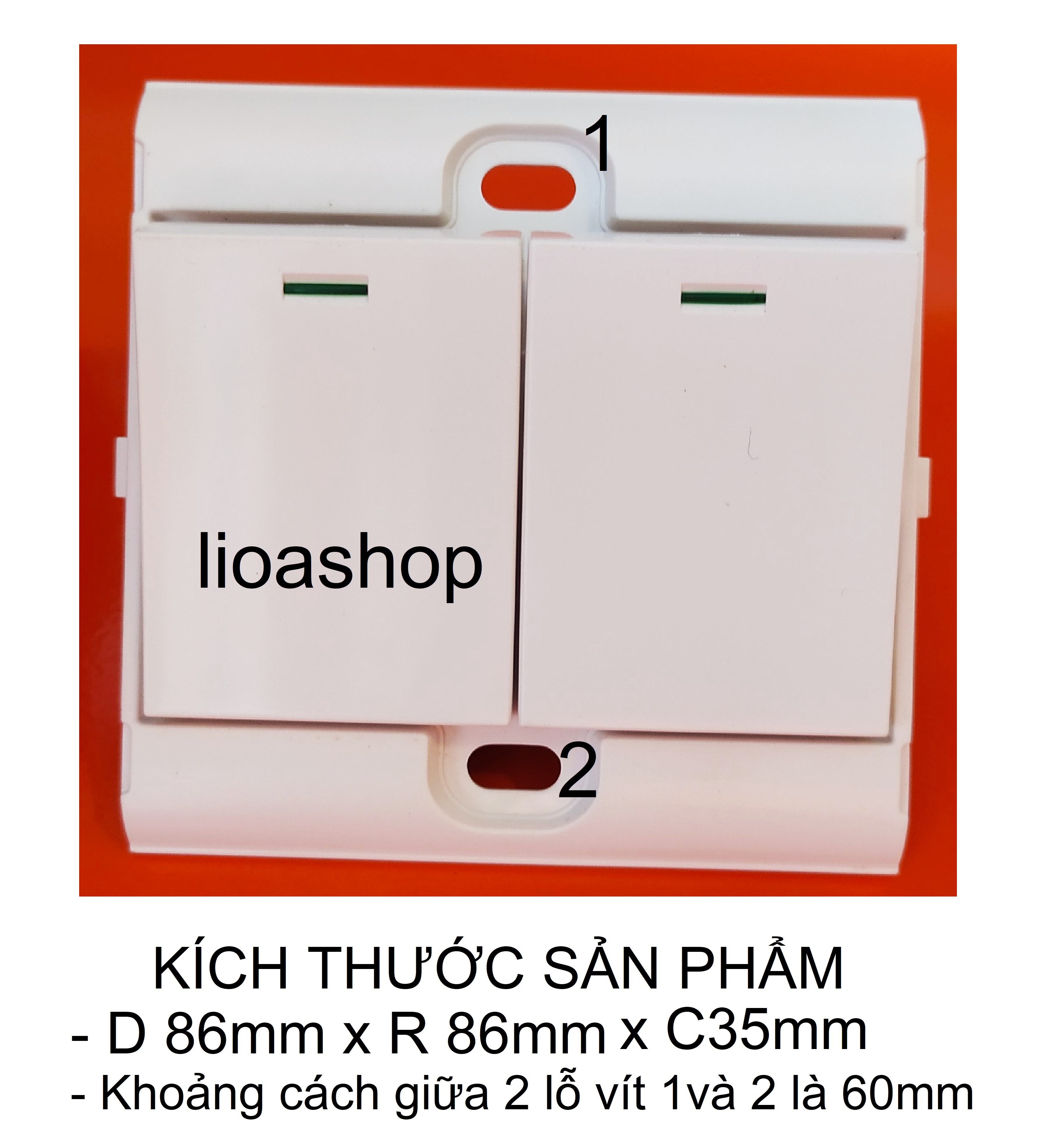 CÔNG TẮC ĐÔI 1 CHIỀU VÀ 2 CHIỀU LiOA PHÍM TO- HÌNH VUÔNG