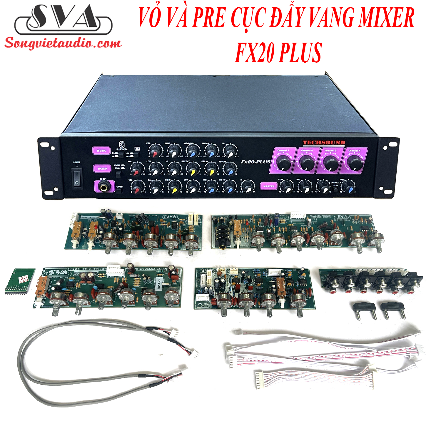 Vỏ cục đẩy liền vang fx20 plus 4 kênh