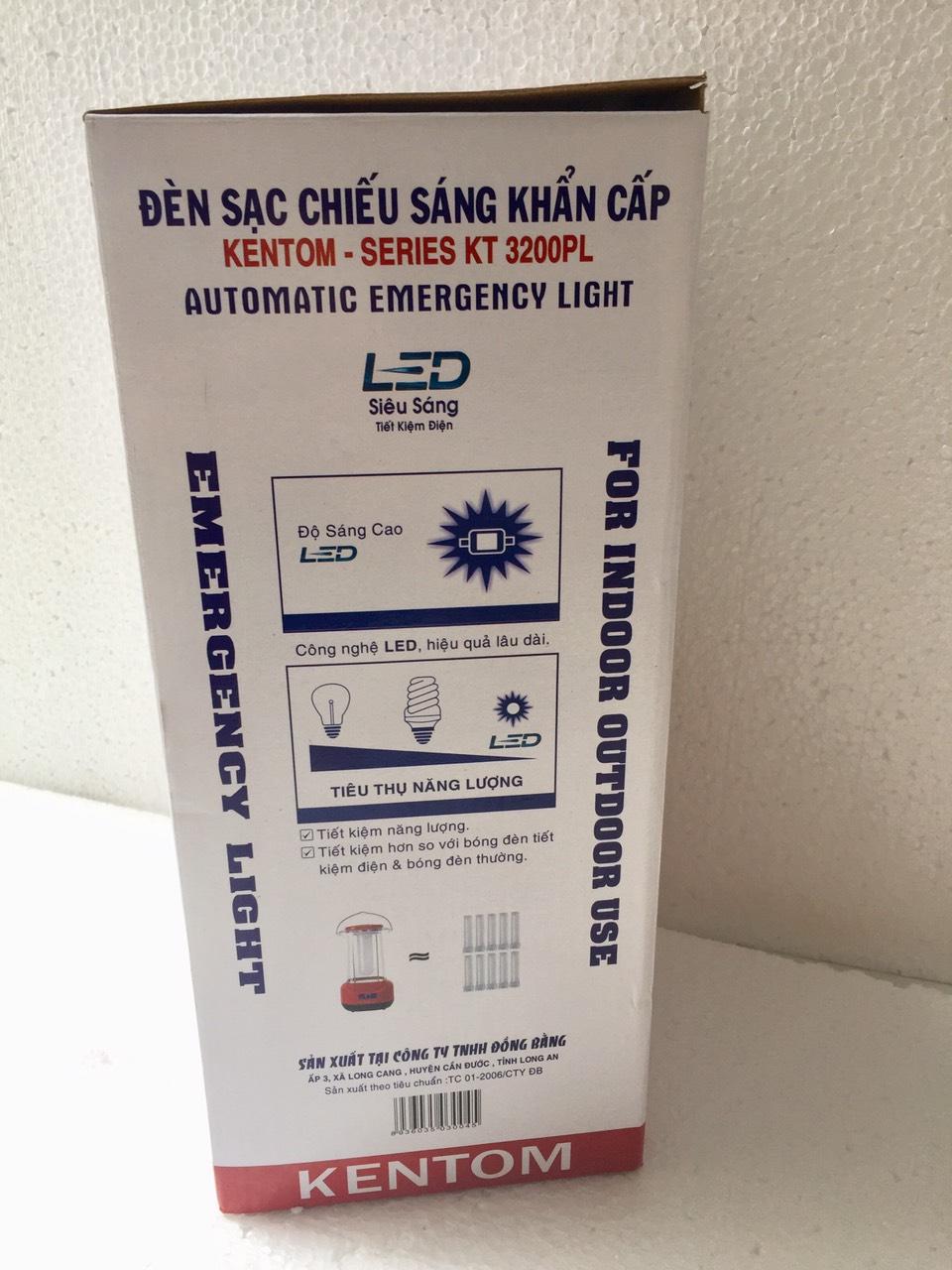 [NTT] Đèn sạc chiếu sáng khẩn cấp Kentom KT 3200PL bóng led (Đỏ)