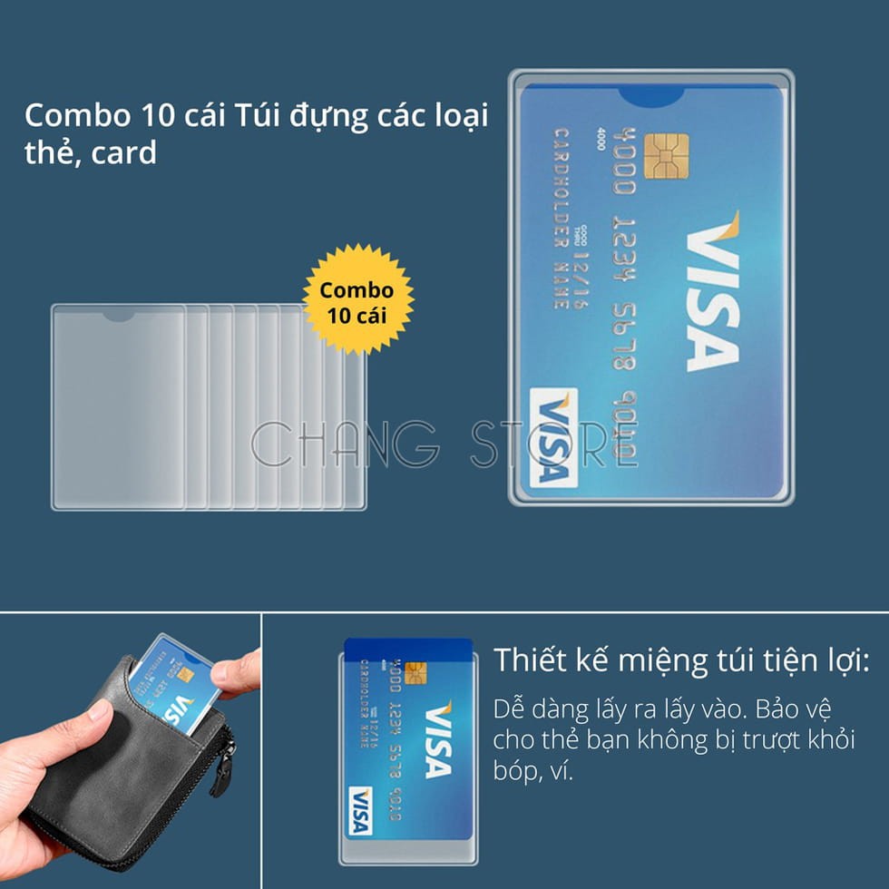 Combo 30 Túi đựng thẻ căn cước công dân, bằng lái xe, ATM, Card visit, CMND ,vỏ bọc thẻ căn cước bằng lái xe thẻ tín dụng