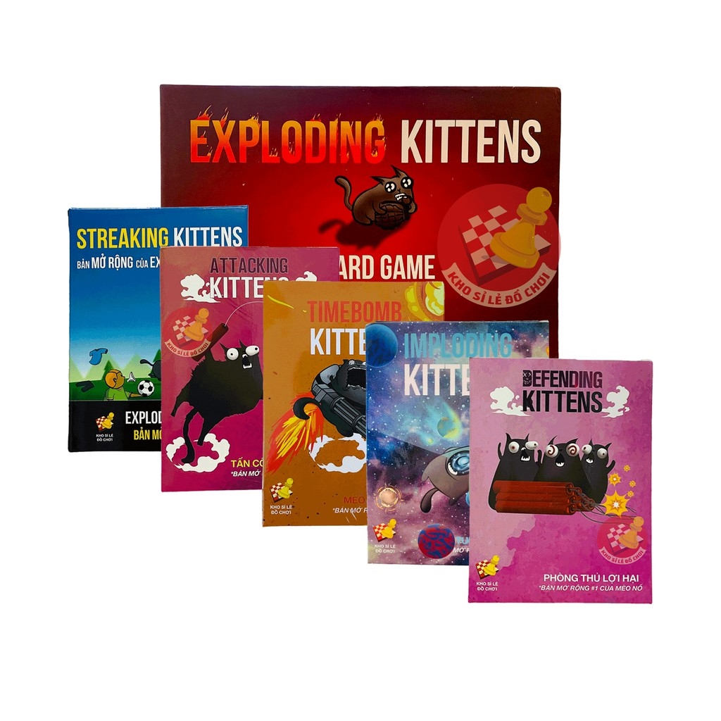 Combo Mèo Nổ - 5 Bản Mèo Nổ Mở Rộng (Tiếng Việt) - Boardgame Exploding Kittens