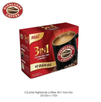 Cà phê sữa Hòa tan 3in1 Highlands coffee - Hộp 20 gói