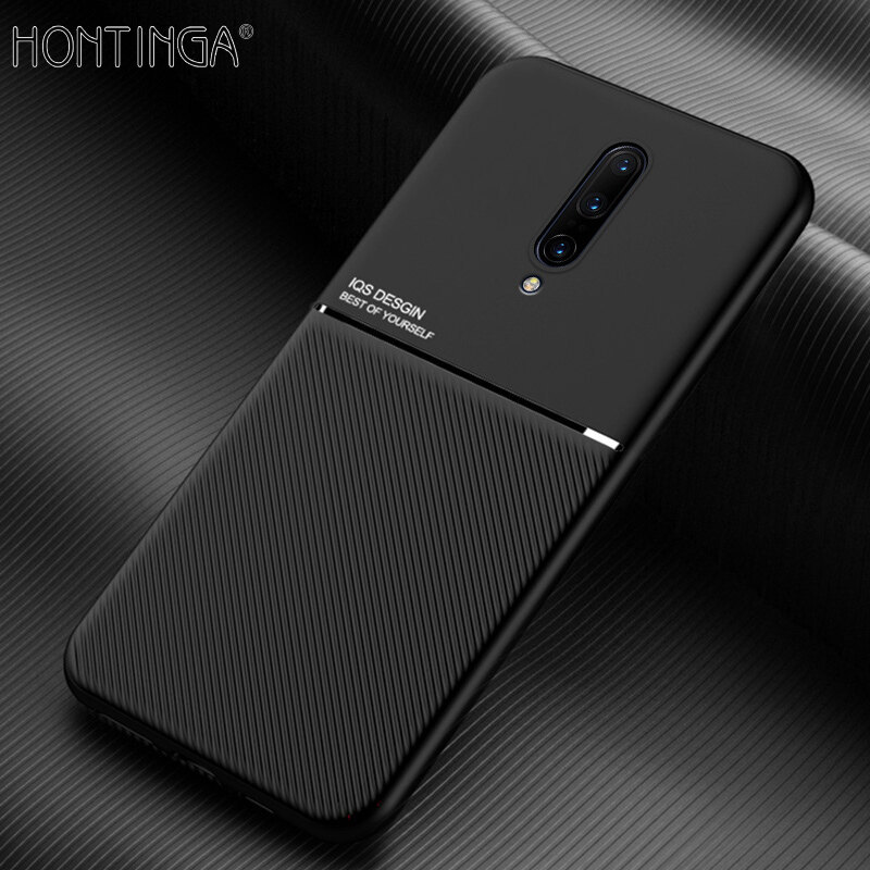 Hontinga Casing For Oneplus 7 7 Pro Case Slim Leather Texture Casing Fahion Slim Matte Protective One Plus 7 7 Pro Phone Case Cove Shockproof Cases Coque Handphone Case