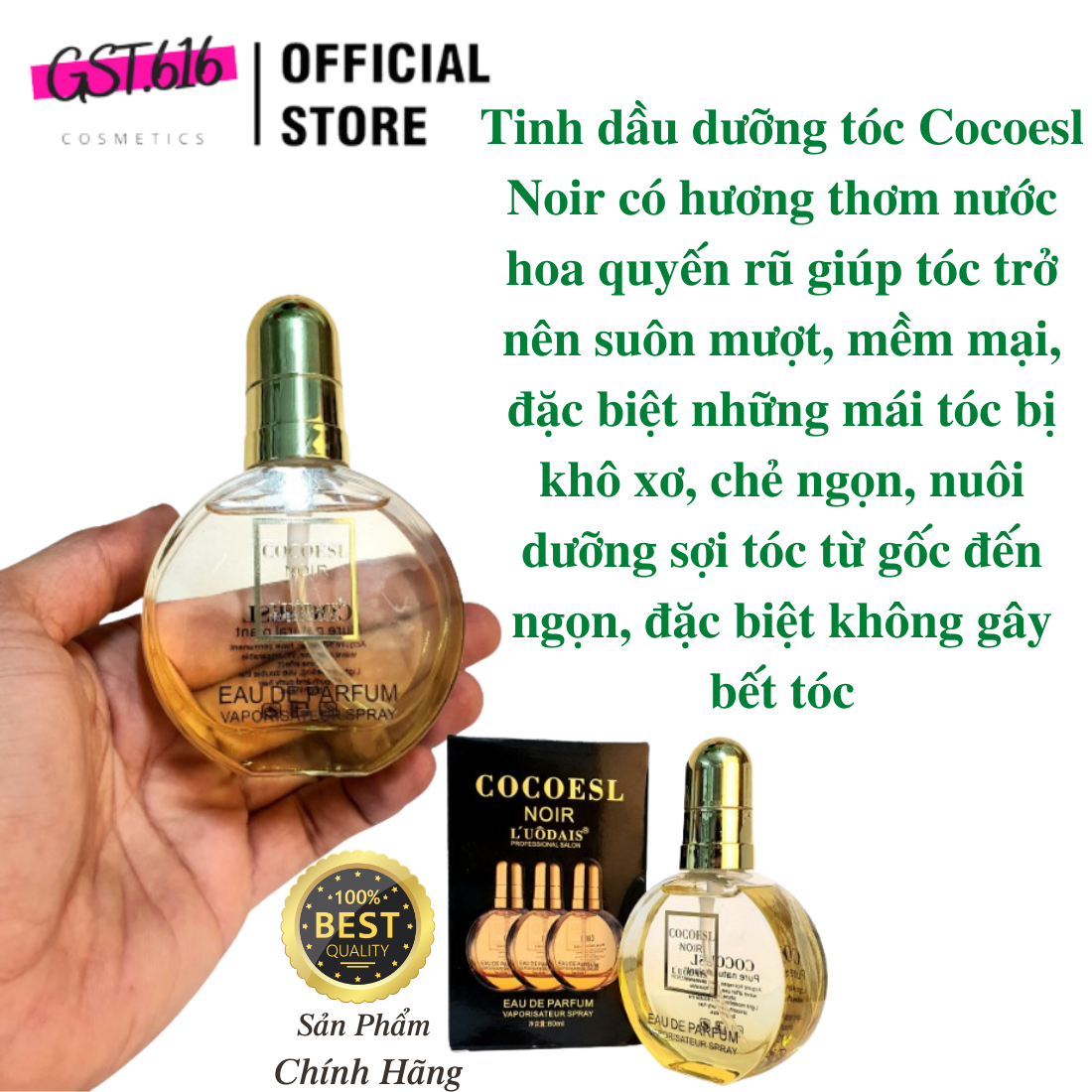 Tinh dầu dưỡng tóc dành cho tóc uốn xoăn Coco Noir 80ml