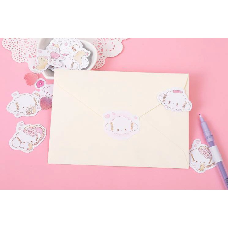 Bộ 45 Sticker Hàn Quốc hình Cún Dễ Thương dán trang trí E92