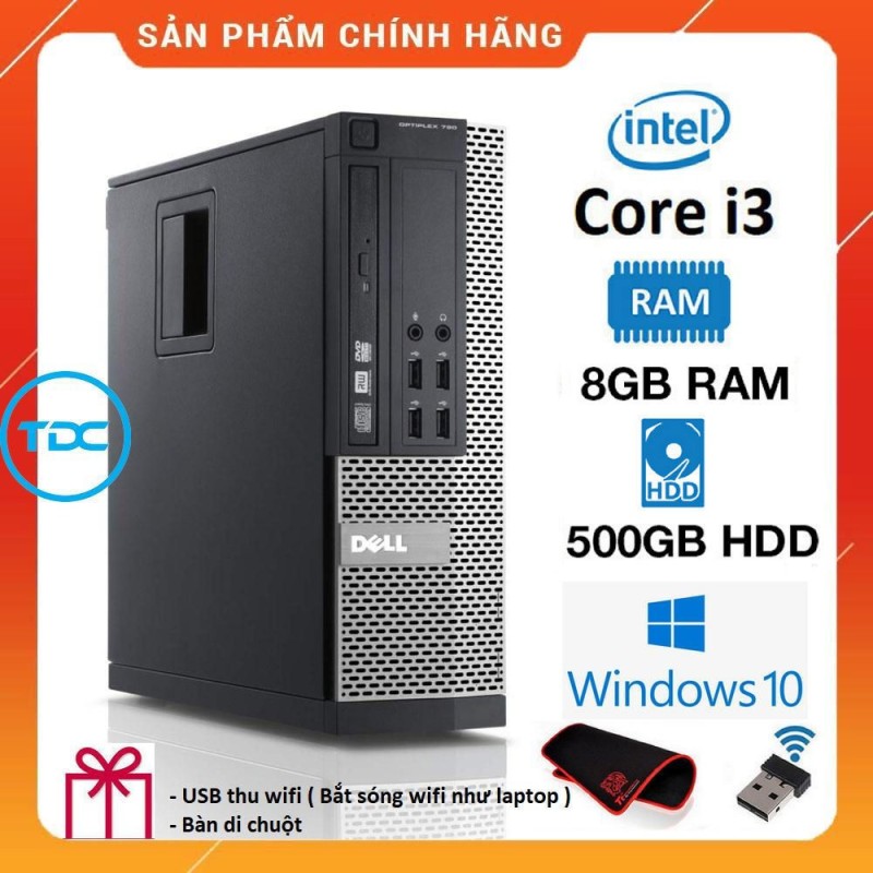 Case máy tính để bàn Dell Optiplex 790 SFF Core i3/ Ram 4GB/ HDD 500GB. Quà Tặng, Bảo hành 2 năm. Hàng Nhập Khẩu
