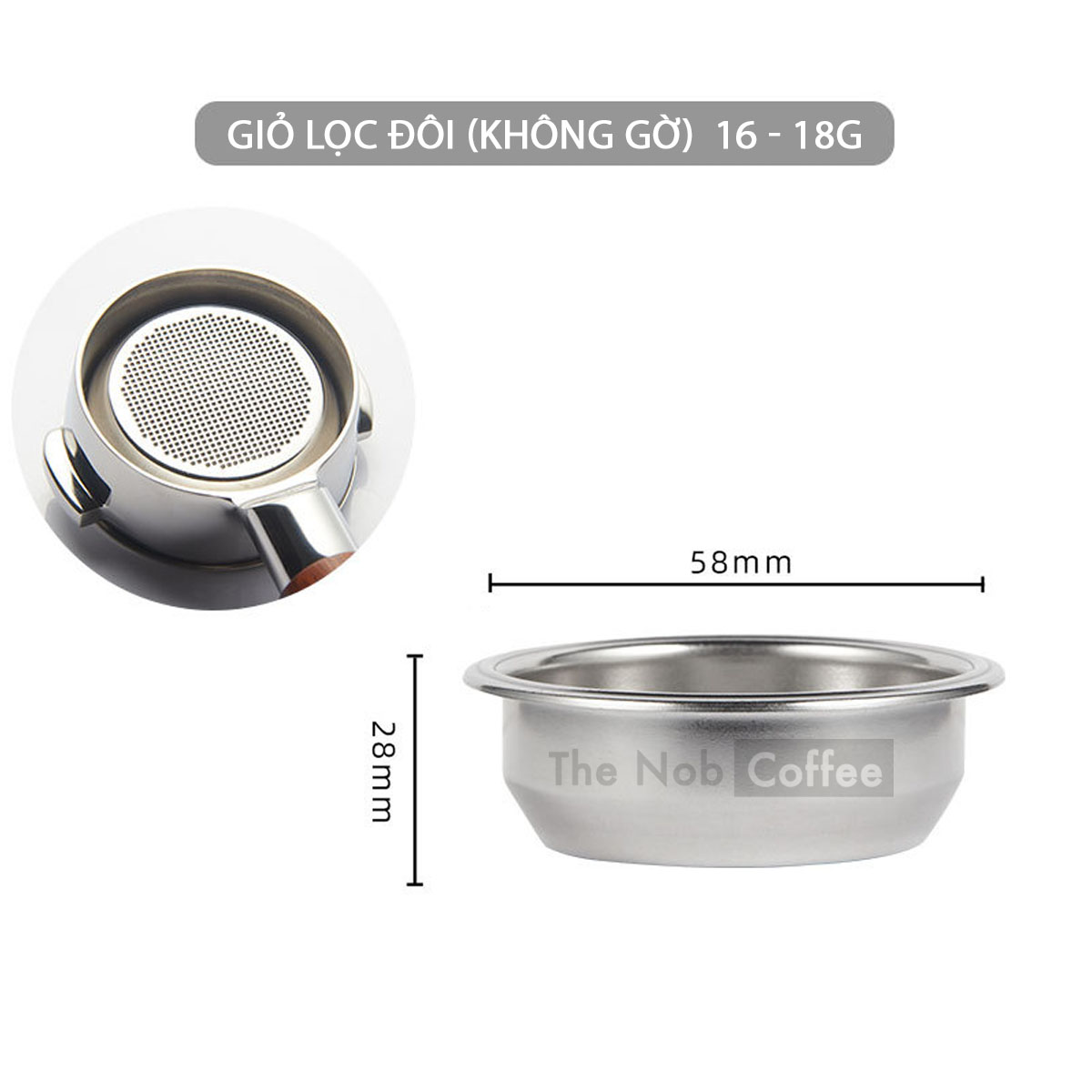 Giỏ lọc cà phê espresso 58mm (Filter Basket 58mm)