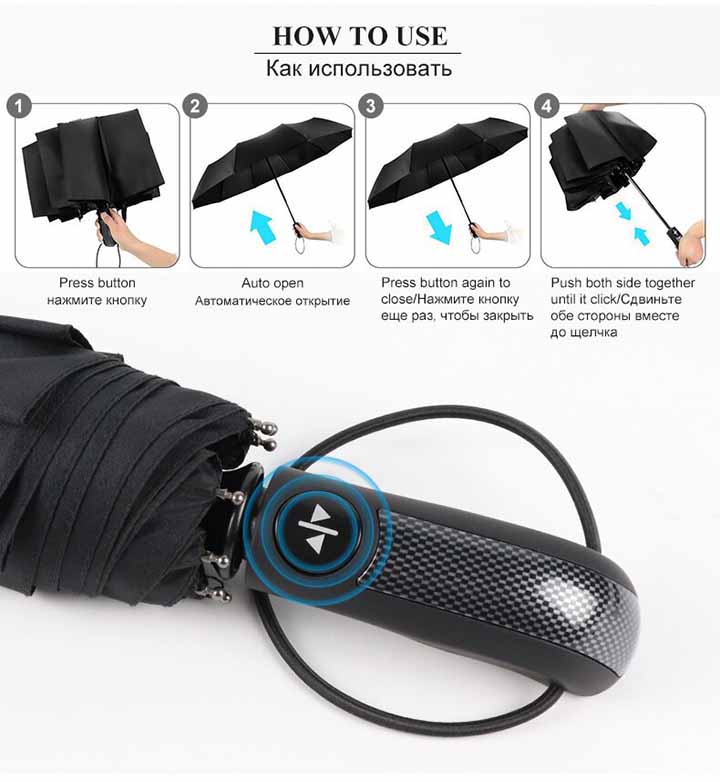 Ô Dù Tự Động Gấp Gọn 2 Chiều Nhật Bản - Dù Tự Động Đi Mưa Loại To Sang Chảnh (Loại 10 Nan) Ô Nhật, Ô Tự Gấp, Ô Tự Mở