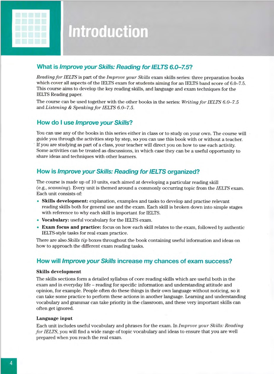 Sách Improve Your Skills Reading for IELTS 6.0-7.5 Student with Answer Key