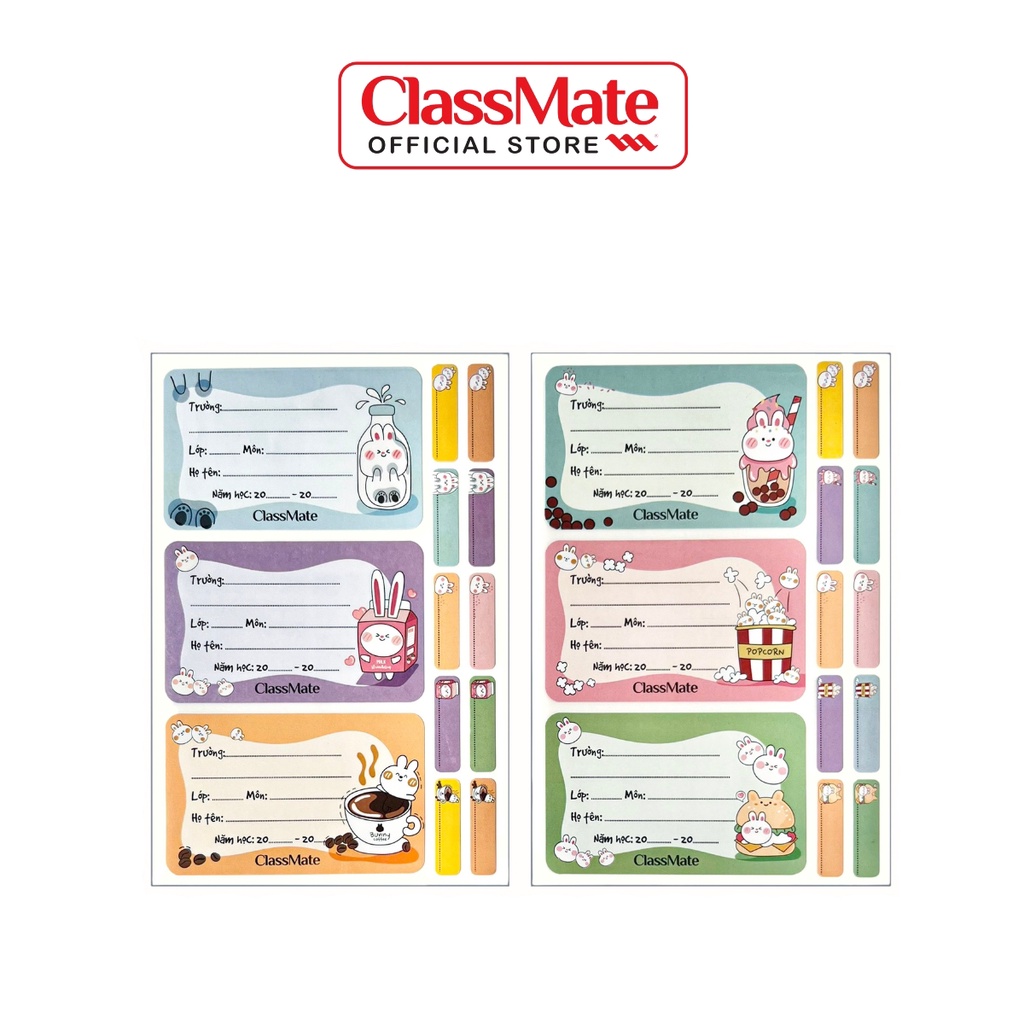 Nhãn Vở Có Keo Dán Sẵn CLASSMATE Rabbit 15 Cái/Túi CL-NT230