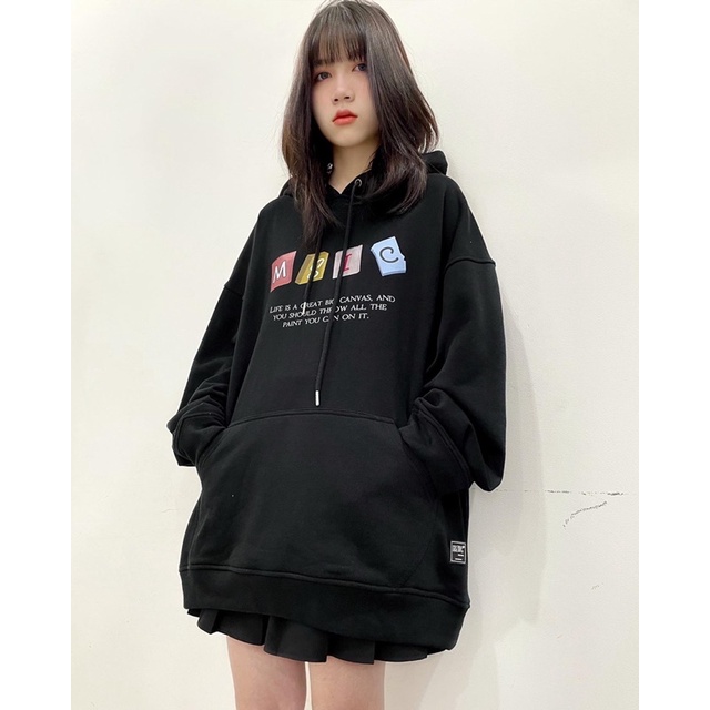 Áo Hoodie Canva Đen