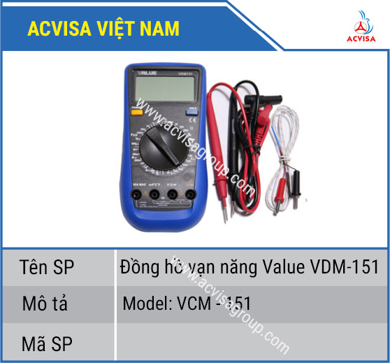 ĐỒNG HỒ VẠN NĂNG VALUE VDM 151