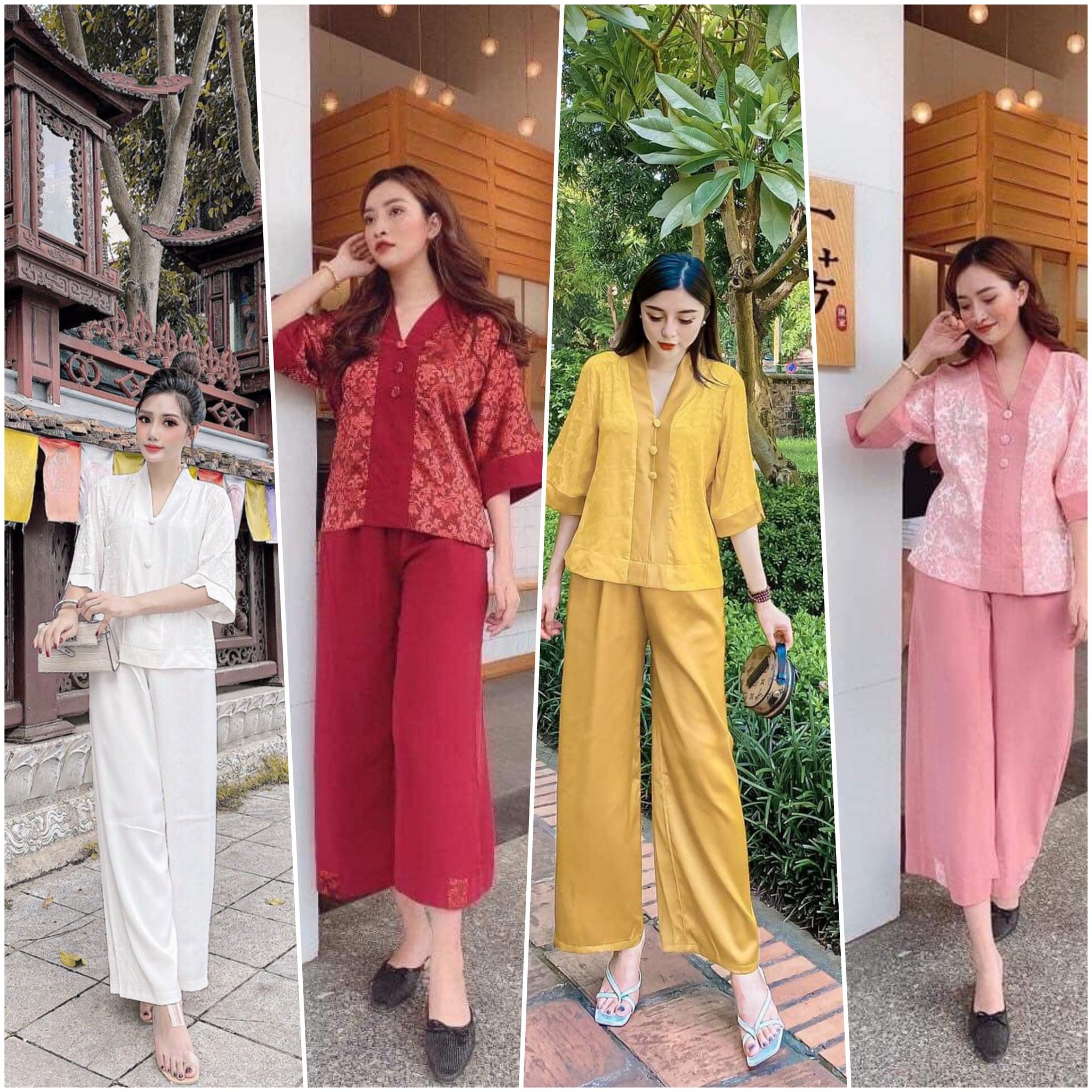 [HCM]SET ĐỒ LAM ĐI CHÙ BÀ LAI CHÁT LỤA GẤM 78KG ĐỔ LẠI