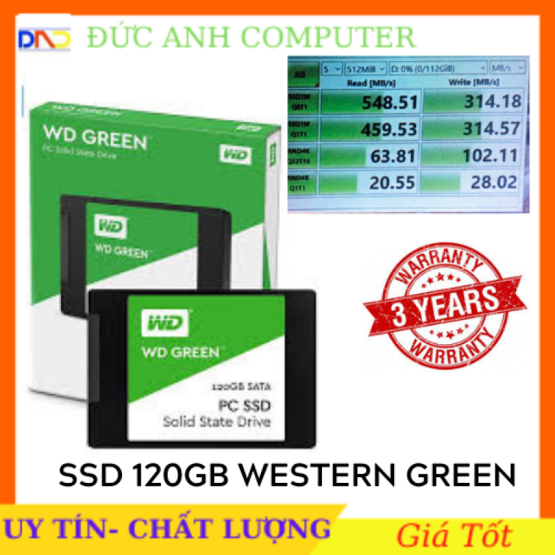 Bảng giá Ổ cứng SSD Western Digital SSD WD Green 120GB 2.5 SATA 3 - WDS120G2G0A- Chính Hãng VĨNH XUÂN/ MINH THÔNG Phân phối Bảo Hàn 3 năm 1 đổi 1 Phong Vũ