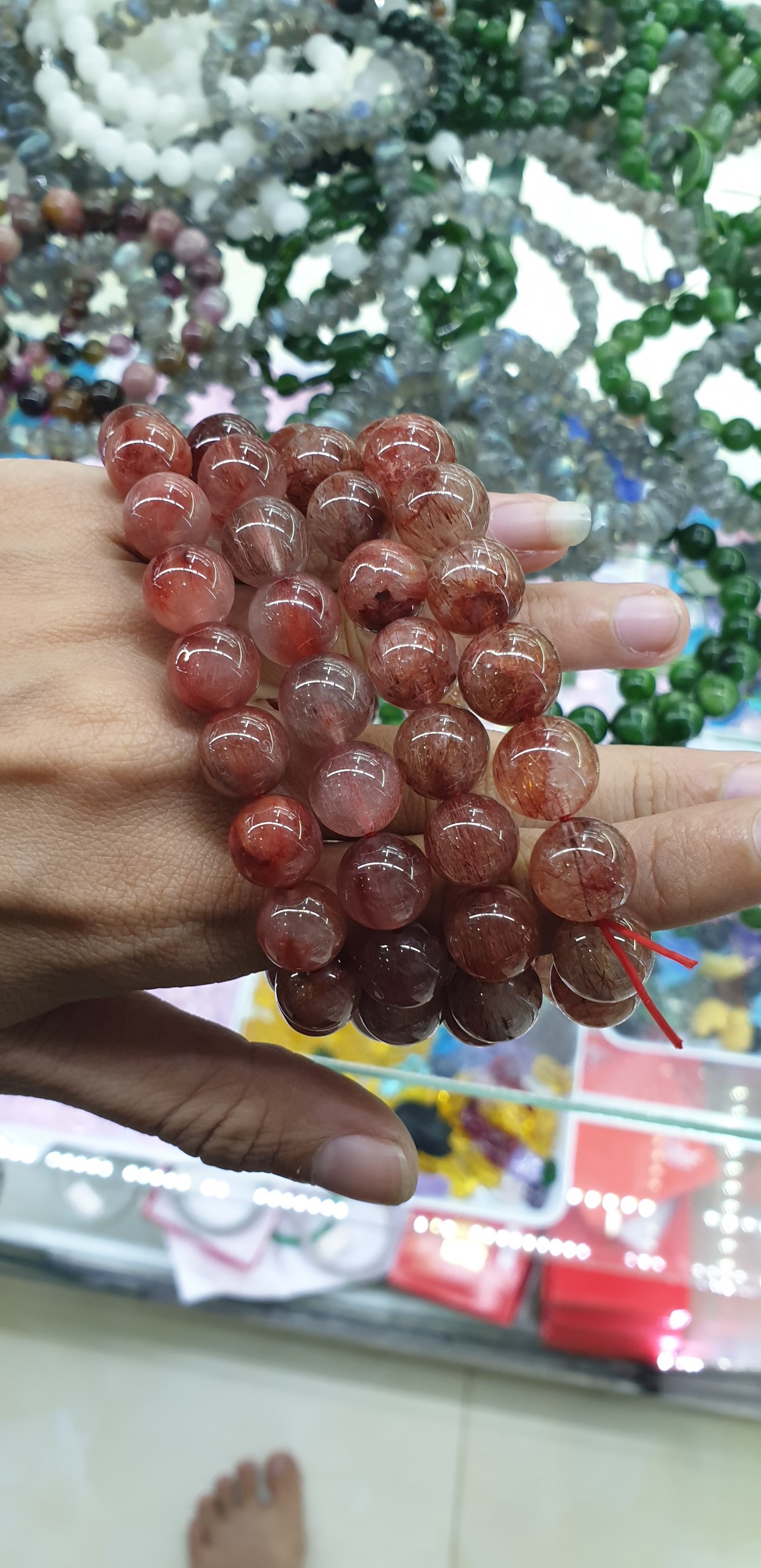 Vòng tay thạch anh tóc đỏ