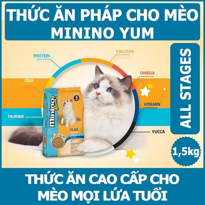 [PHÁP] Minino - Thức Ăn Hạt Cho Mèo Mọi Lứa Tuổi - Gói 1,5kg
