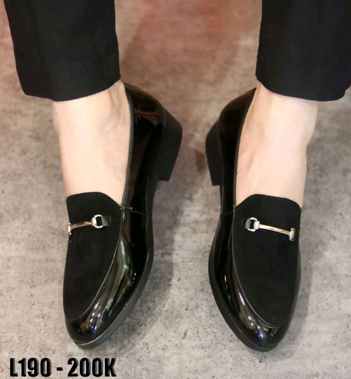 Giày Lười Nam bóng đai sắt mã L190