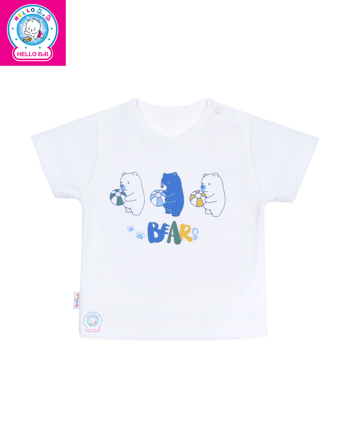 Áo nút vai trắng tay ngắn AL0012 (Hình in ngẫu nhiên) - HELLO BB