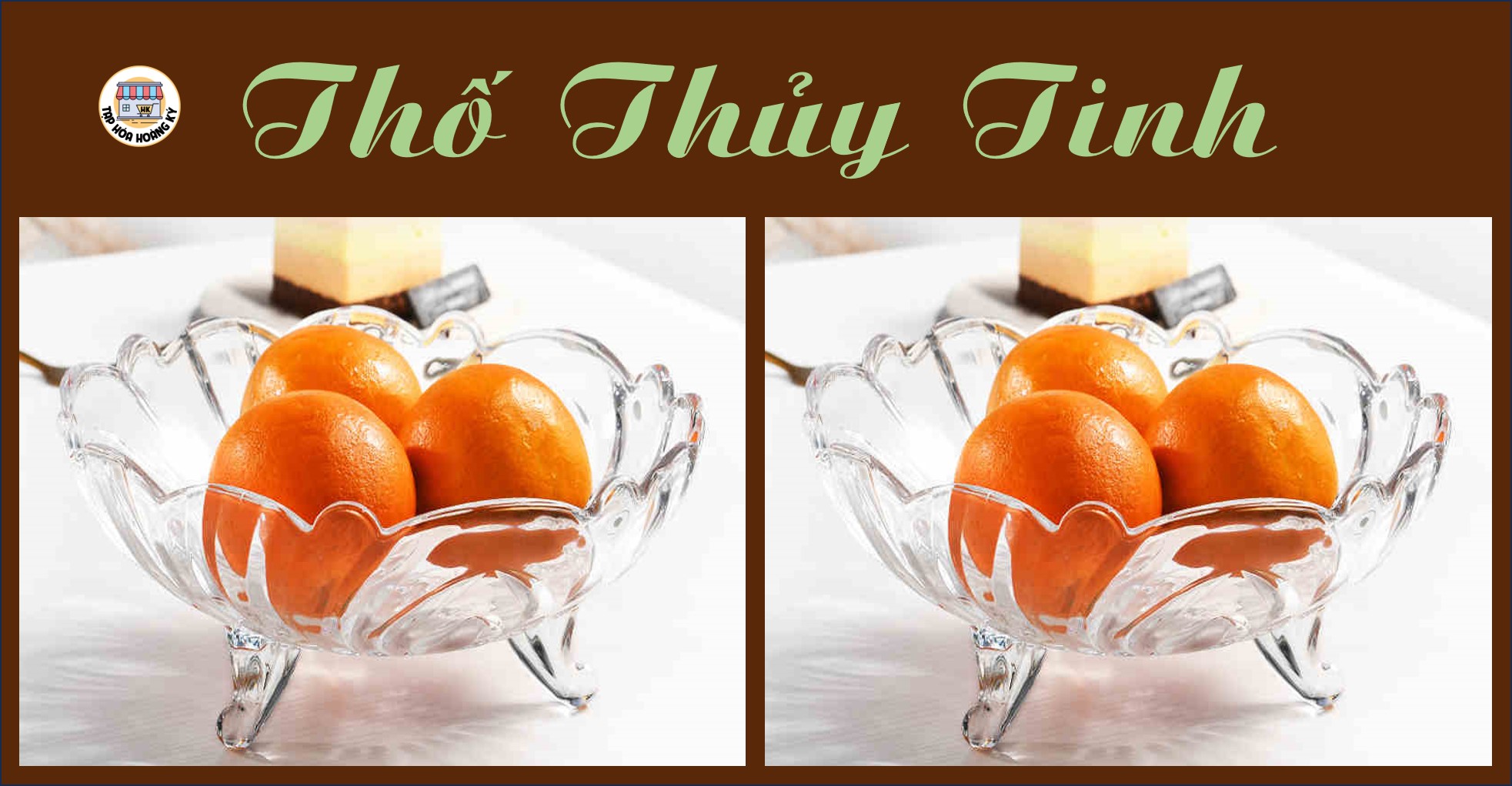 Tô thủy tinh cao cấp có chân đế - ĐK 21cm ( Đựng Rau câu, trái cây, rau củ)