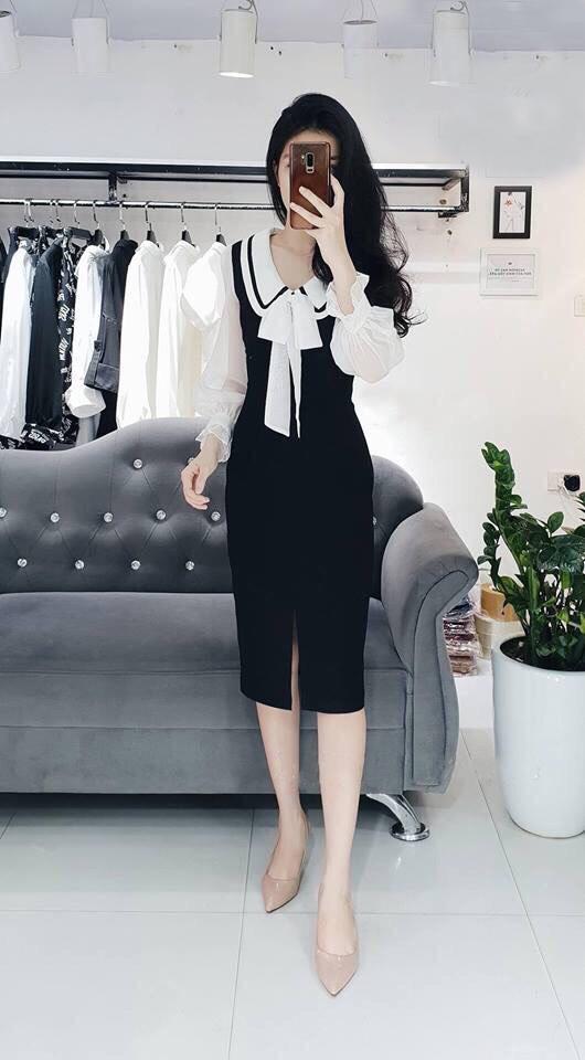 Đầm Ôm Cổ Sen MIA V-D0MIA27 (Đen)