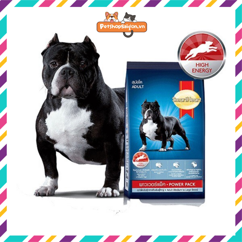 GIÁ XỊN MỊN Thức ăn cho chó trưởng thành Smartheart Power Pack 20kg - Tăng