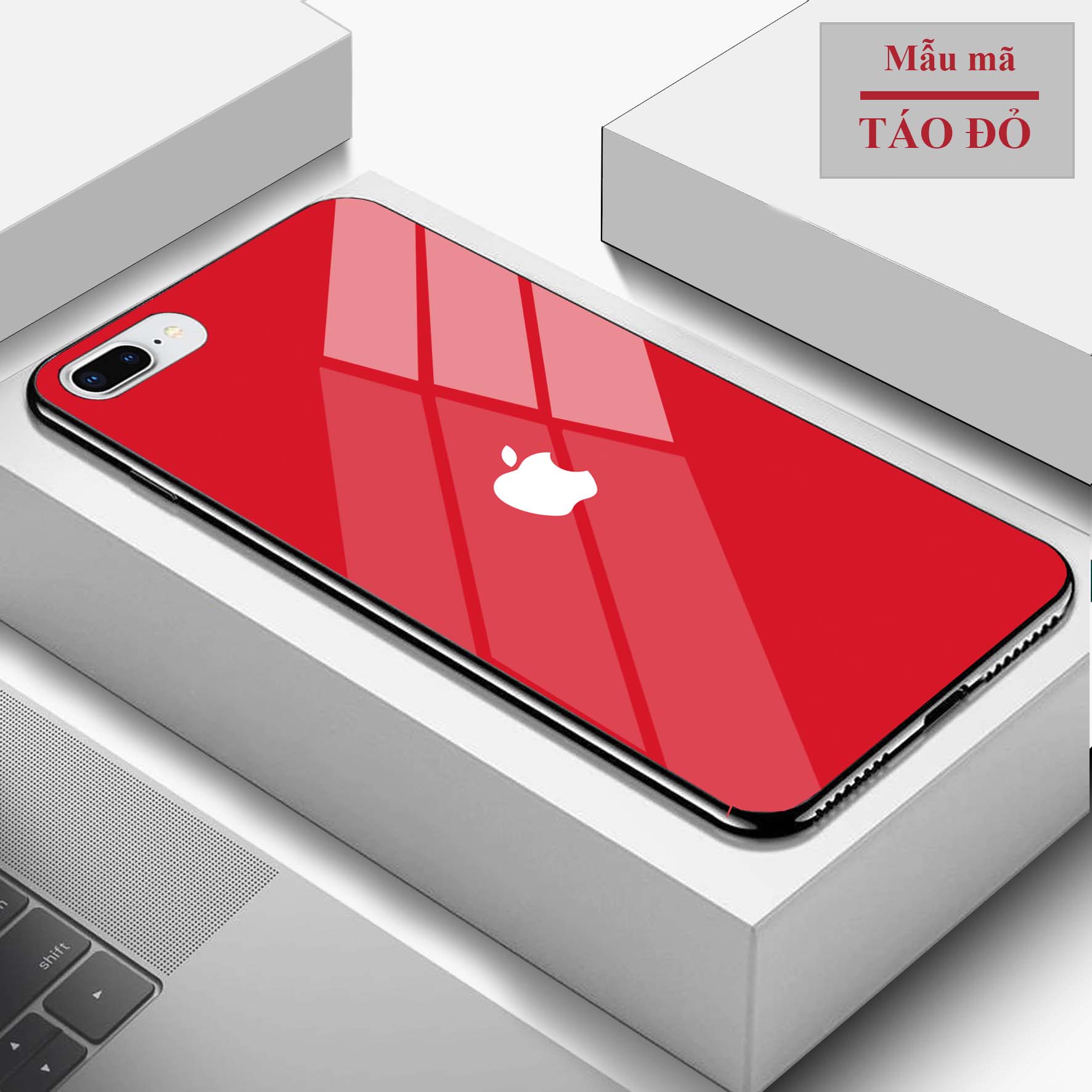 Ốp lưng iphone 7, 8, 7 plus, 8 plus giả iphone mặt kính cường lực phiên bản mới