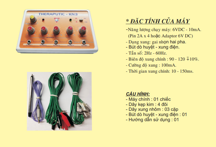 Máy điện châm, xung điện, dò huyệt KN3