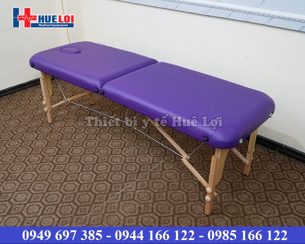 Giường spa chân gỗ châm cứu trị liệu