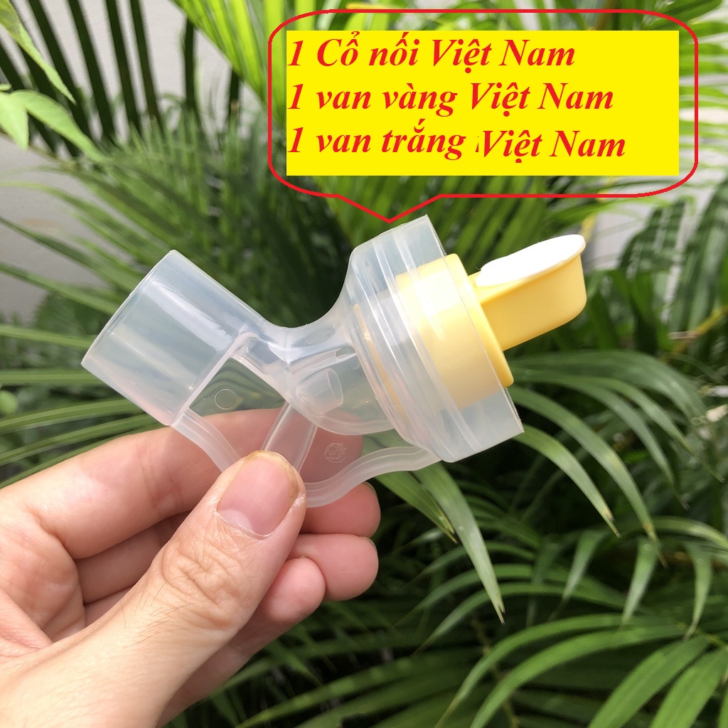 Bộ cổ phễu van vàng van trắng máy hút sữa medela swing, medela pump, harmony - Hàng maymom, Việt Nam thay thế