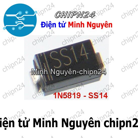 [10 con] (G7) Diode Dán SS14 SMA 1A 40V 1N5819 (SMD) (4.3x2.6mm) (Diode xung) - HH000229