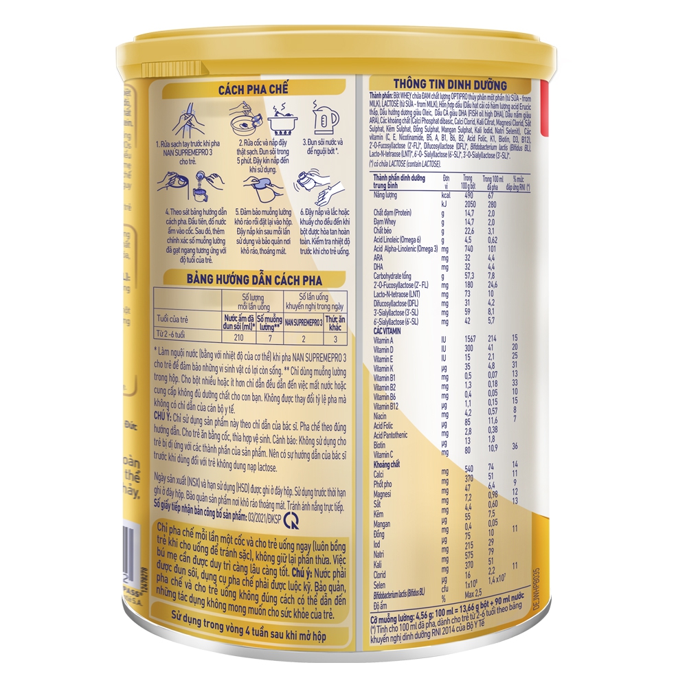 Sữa Bột Nestle' Nan Supreme Pro 3 - 800g