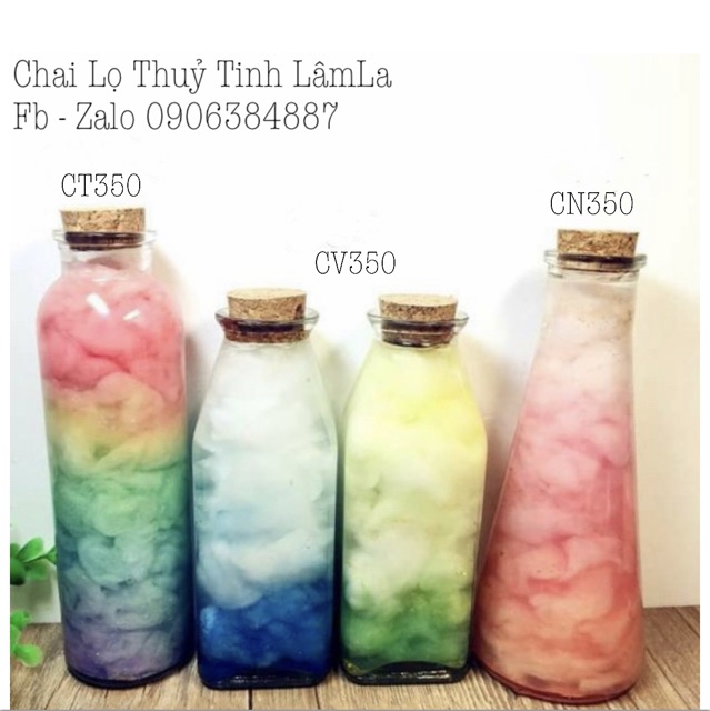 Chai Thuỷ Tinh Nút Gỗ Ép 350ml ( CT350 - CT500 - CV350 - CN350 - CLG350 )