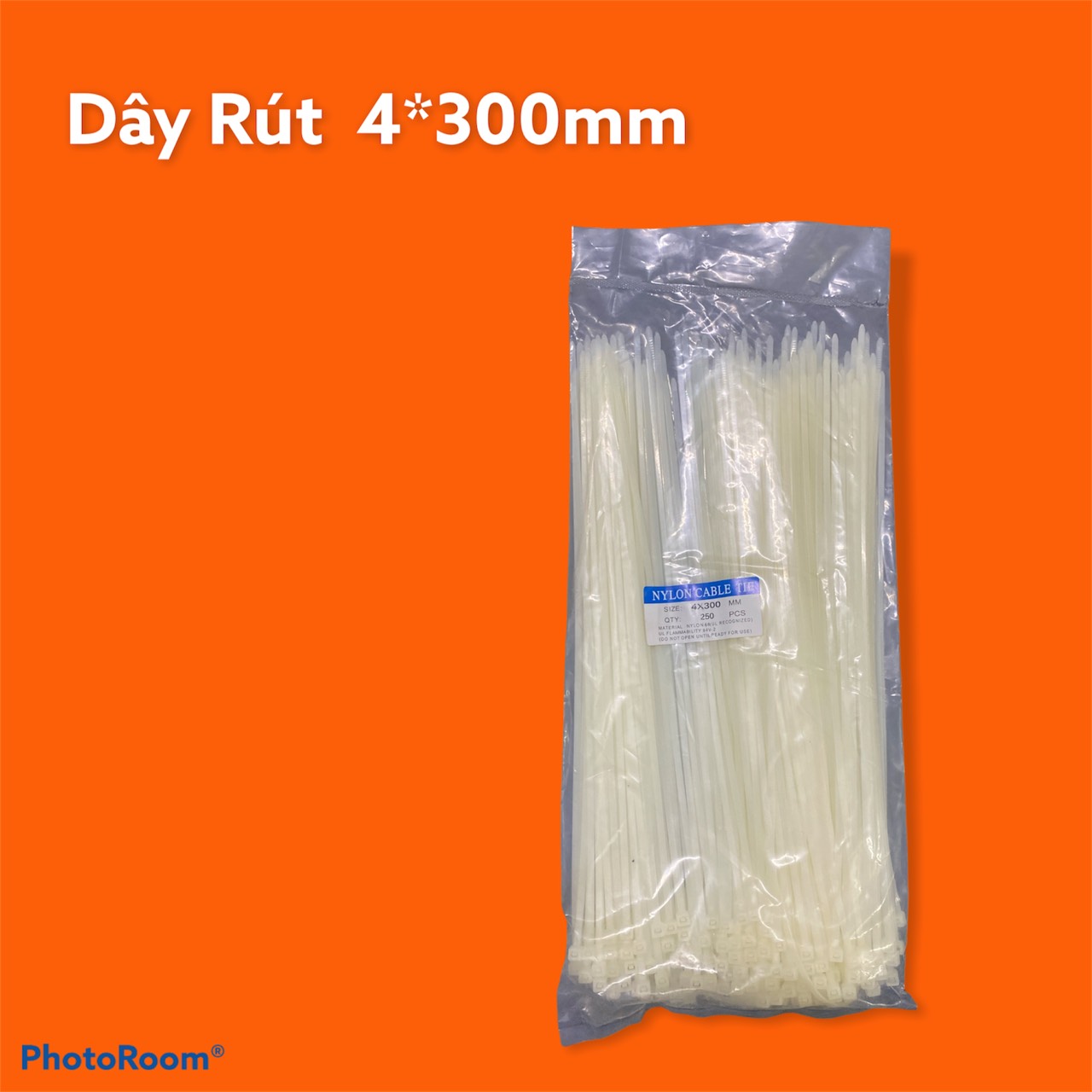 Dây rút nhựa 4*300mm ( ĐÓNG GÓI 1 BỊCH GỒM 250 SỢI DÂY RÚT )
