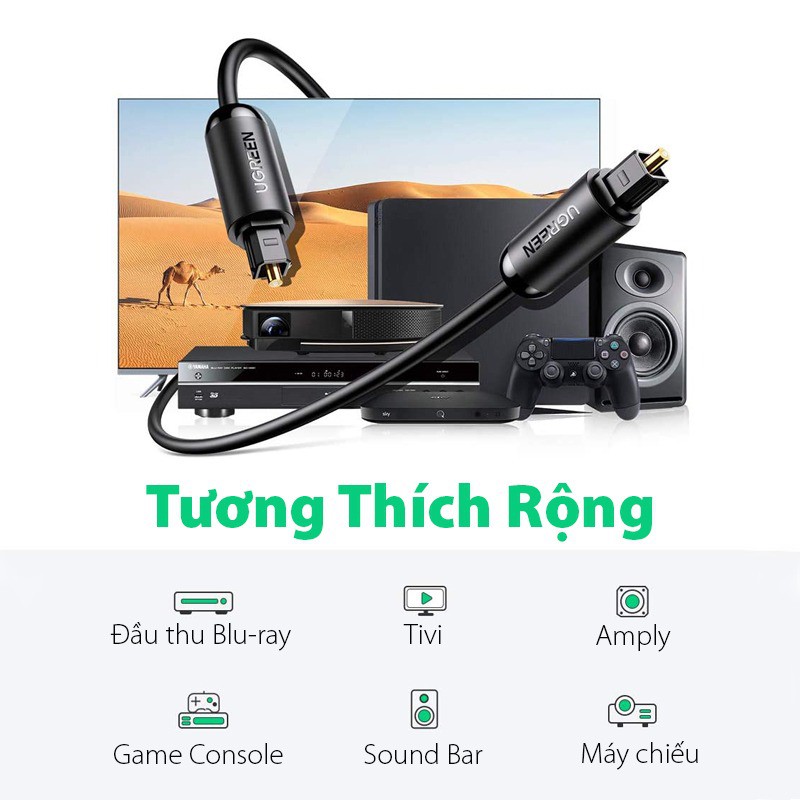 Dây audio quang Optical dài 1M  Ugreen 70890