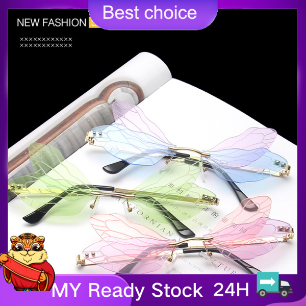 Giá bán 🔥 Còn hàng🔥seemfly Rimless Sunglasses Women Cloud Tassel Butterfly Love Steampunk Sun Glasses Unique Personalized Glasses New Fashion