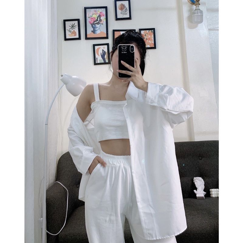 Áo 2 Dây Croptop Dây Bản To Có Đệm