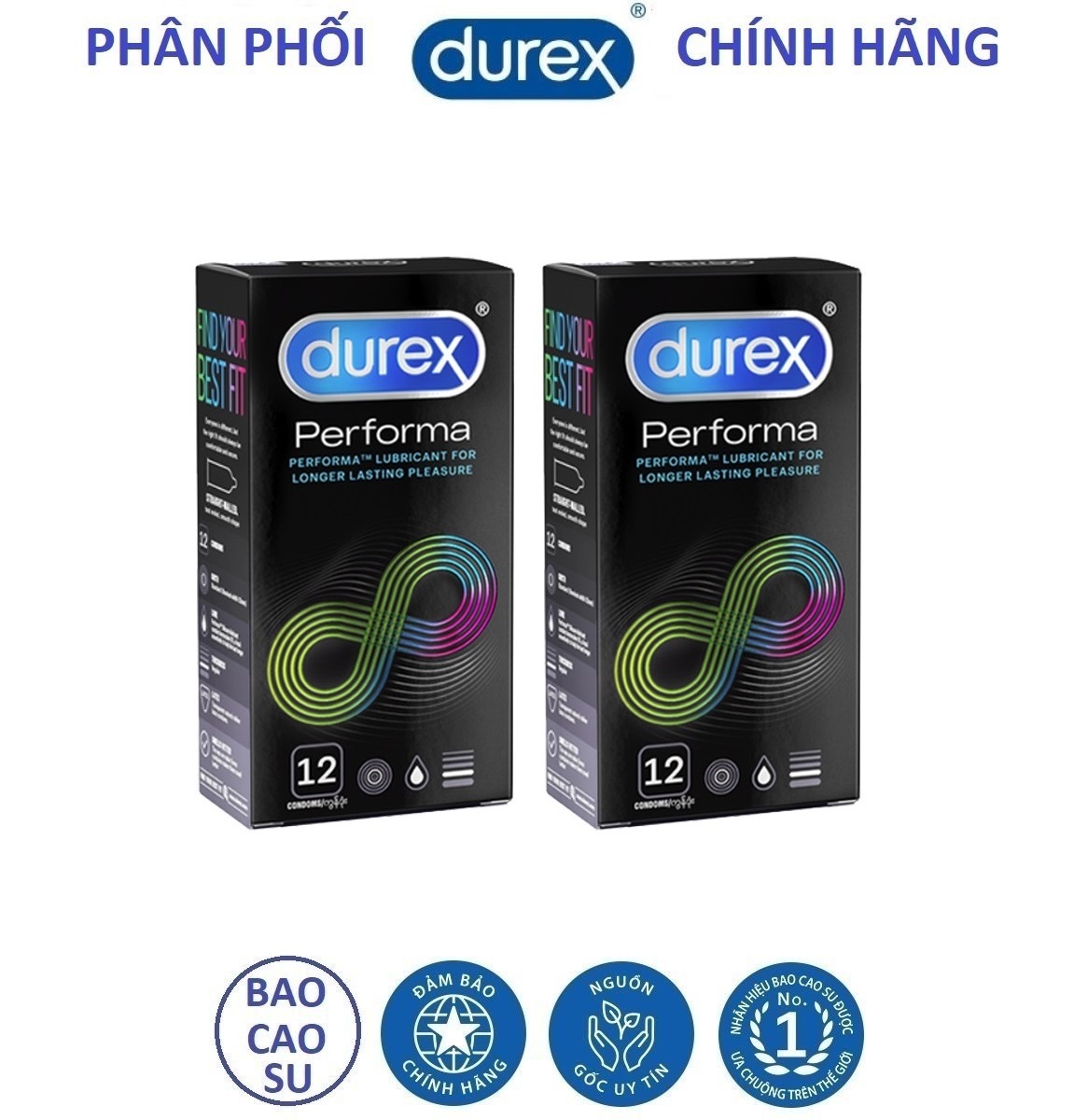 [HCM]Combo 2 hộp bao cao su Durex Performa hộp 12c