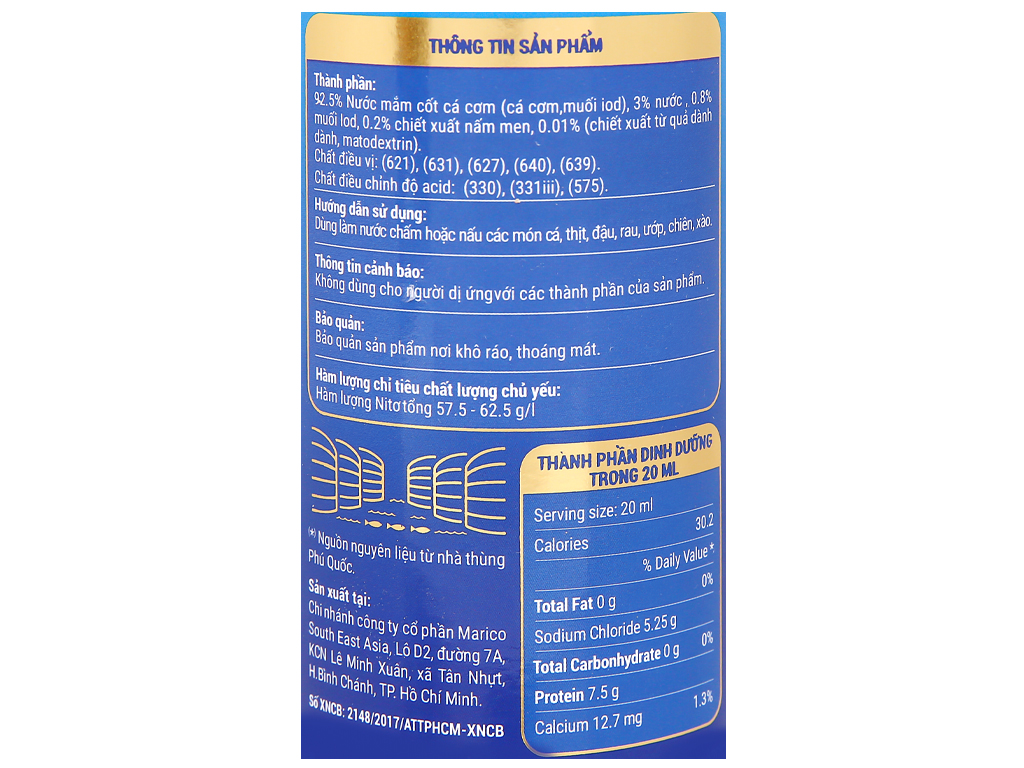 Nước mắm cá cơm Thuận Phát 60 độ đạm chai 500ml