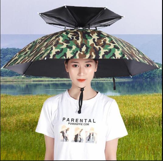 Ô dù chống gió và mưa đôi, dù che đầu, mũ che nắng trên cao, câu cá che nắng ngoài trời