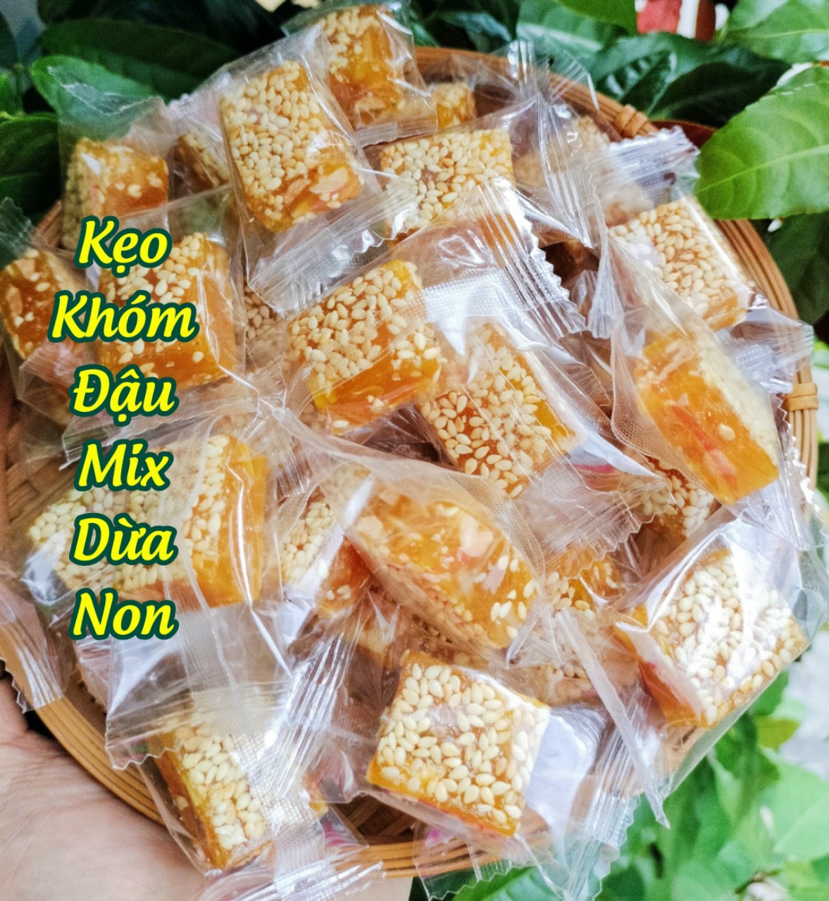 Kẹo khóm đậu mè mix dừa non- Đặc Sản Bến Tre -bánh kẹo ăn vặt - Đồ ăn vặt - mứt tết