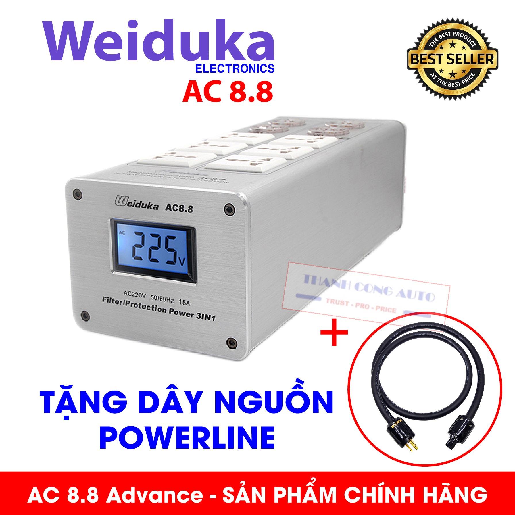 Bộ lọc nguồn điện sạch cao cấp audio weiduka ac8.8 tặng dây nguồn powerline cao cấp