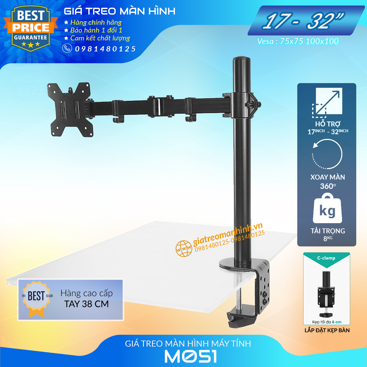 BÁO GIÁ Màn Hình 17 Inch Là Bao Nhiêu Cm | Shopee Lazada Sendo Tiki mới nhất 76 Giá Treo Màn Hình M051 Tay 38 Cm - Hàng Cao Cấp 17-32 Inch / Tải Trọng 8Kg - Lắp Đặt Kẹp Bàn