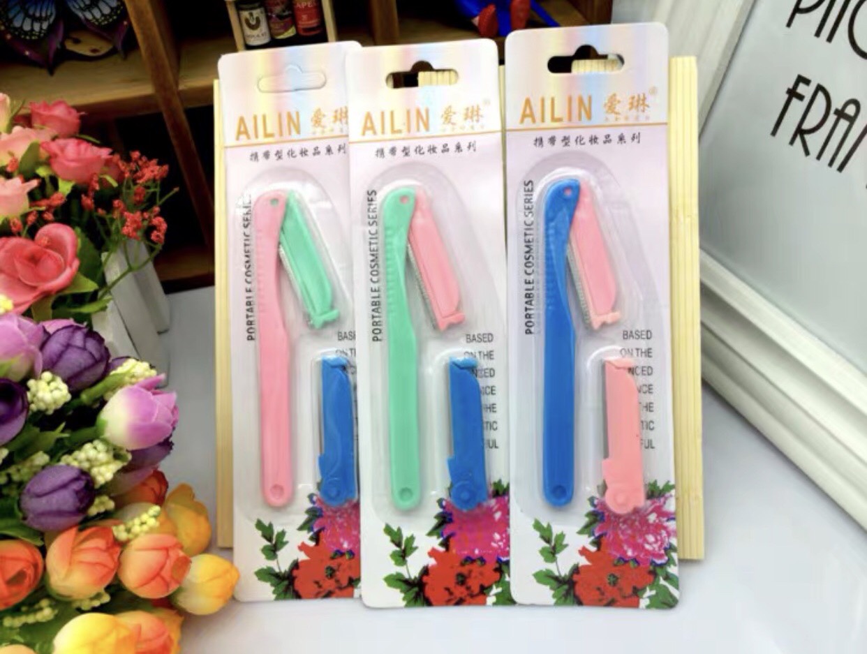Bộ Dao Cạo, Tỉa Lông Mày Tóc Mái 2 Lưỡi -phukienteen