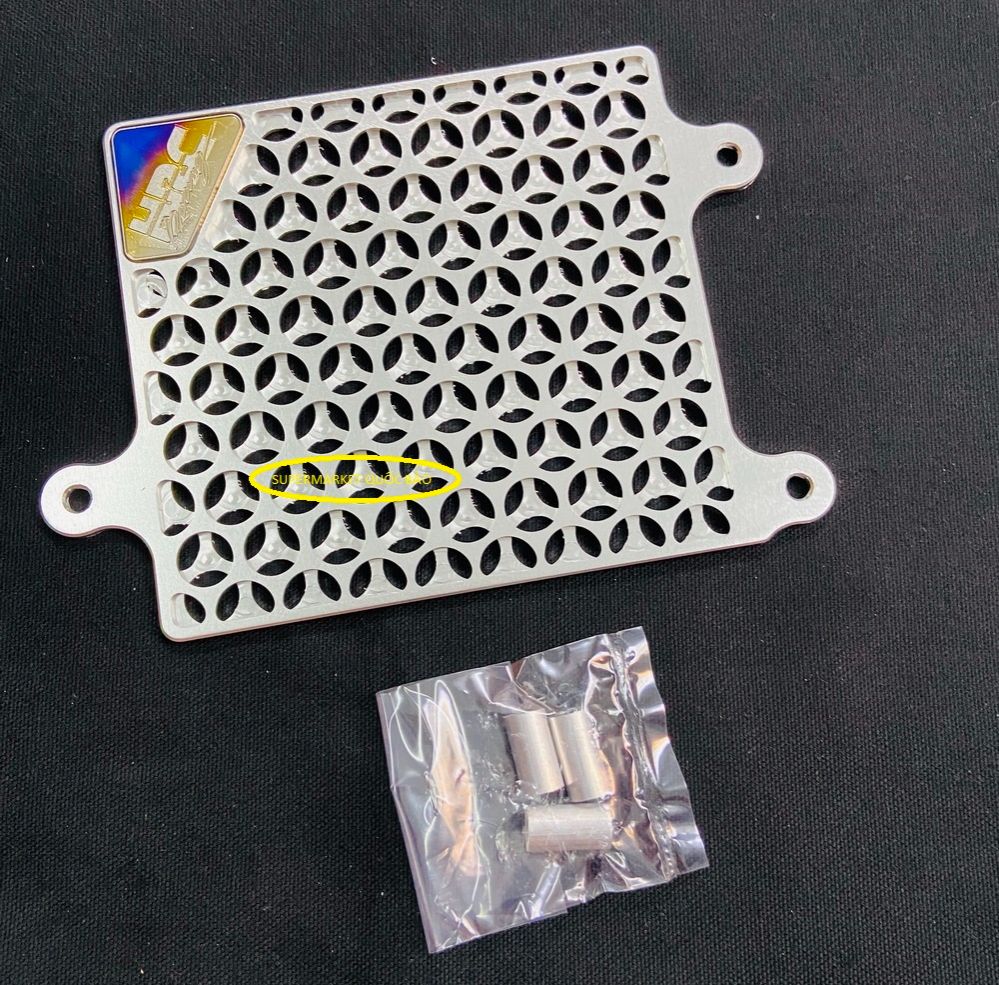 Che két nước CNC nhôm logo HRC Titan, Che két nước HRC cao cấp gắn cho Vario, Click, AB 125, SH Mode (có tặng kèm cục canh & ốc inox)