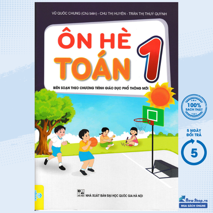 Sách - ôn hè toán 1 - bìa tím - newshop