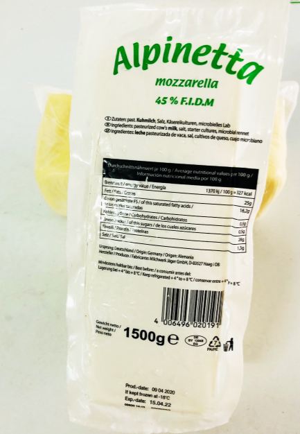 500g phô mai mozzarella thơm ngon  (KHÔNG GIAO CÁC TỈNH MIỀN BẮC VÀ BẮC TRUNG BỘ)