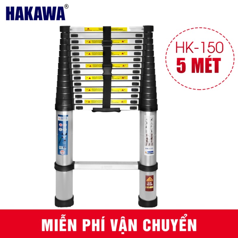 [MIEN PHI GIAO HÀNG TOÀN QUỐC] Thang nhôm rút gọn HAKAWA HK150  - độ bền cao , sản xuất theo công nghệ Nhật Bản